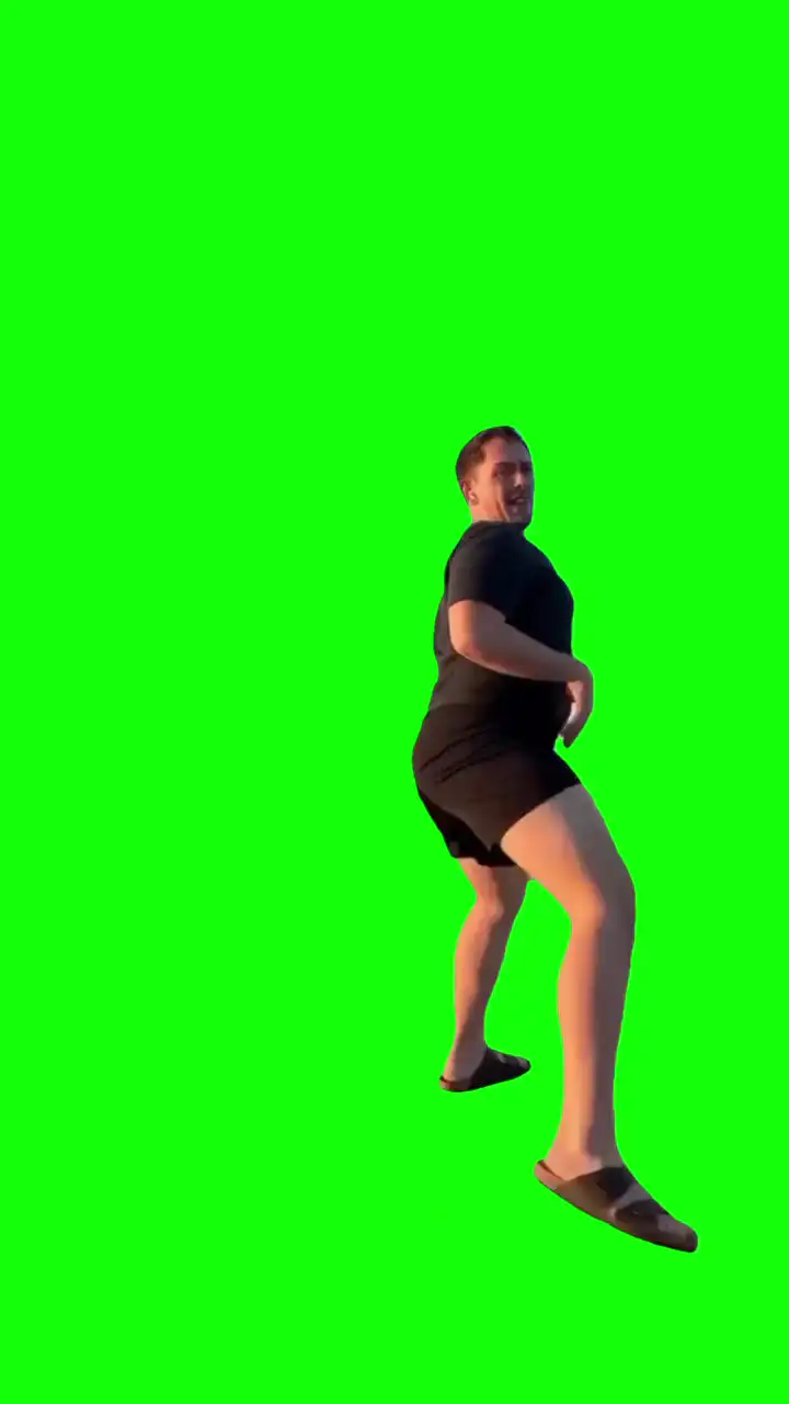 Man dancing hood rat green screen