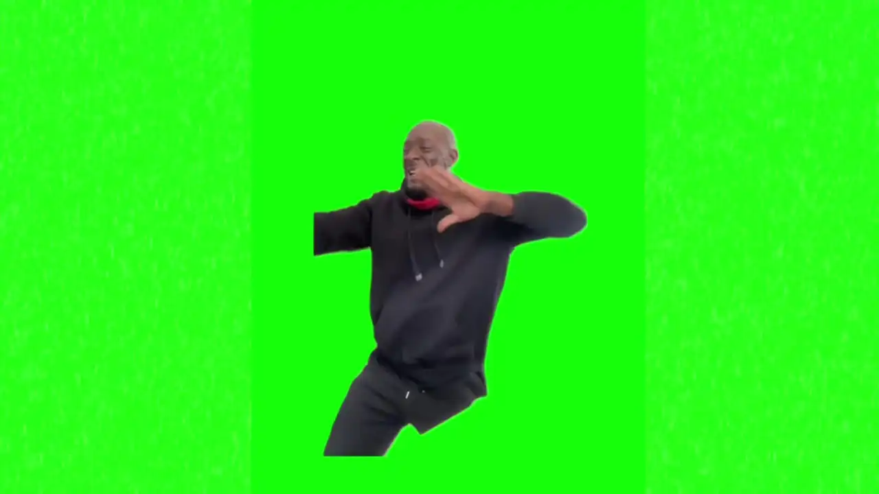 Man dancing to bomboclaat meme green screen