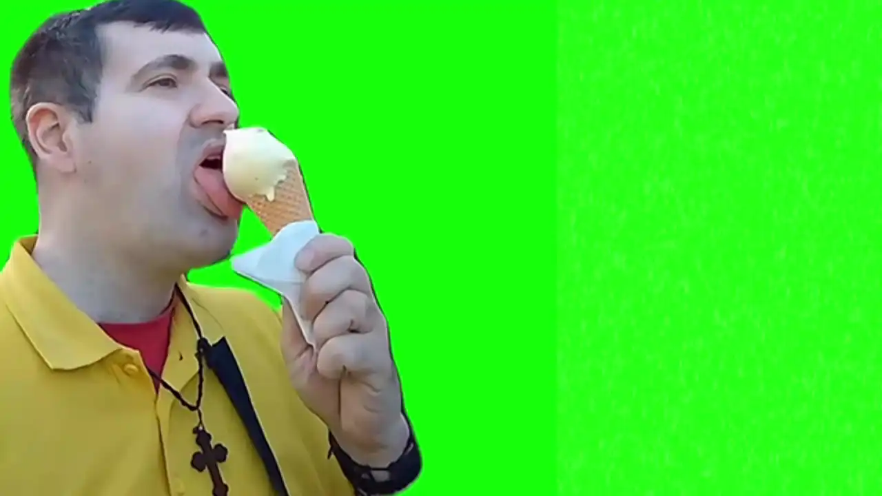 Man Eating Ice Cream Meme green screen