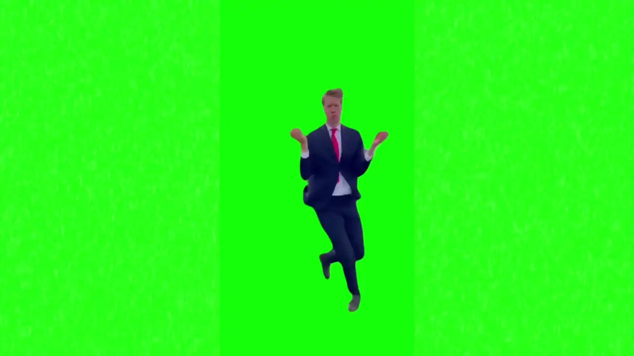 Man in suit dancing meme green screen