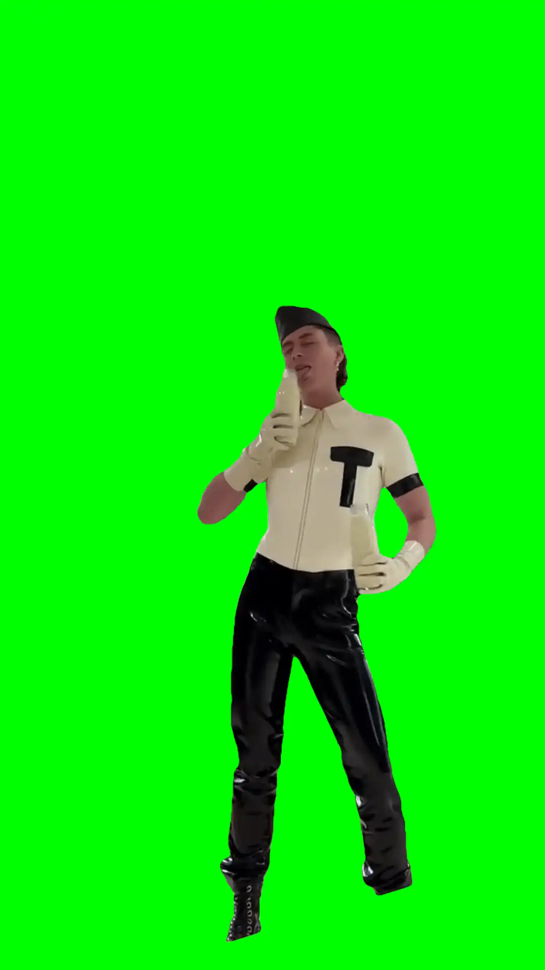 Man Pours milk all over him self meme green screen