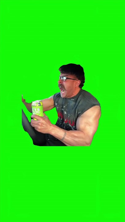 Man Screaming green screen