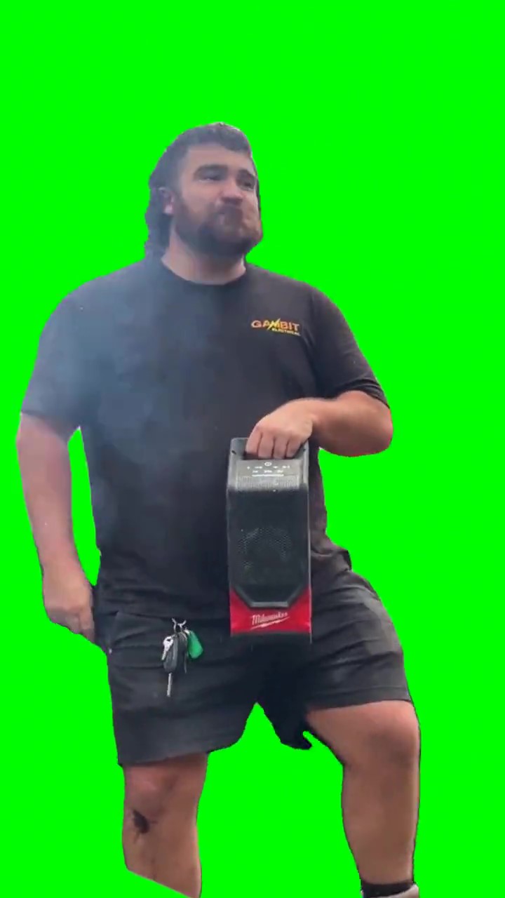 Man singing meme green screen