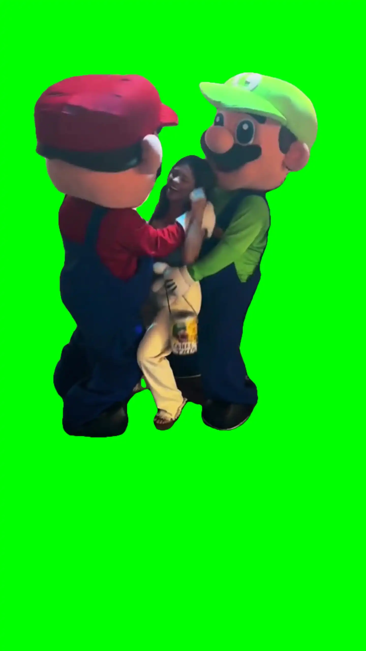 mario and luigi dancing meme green screen