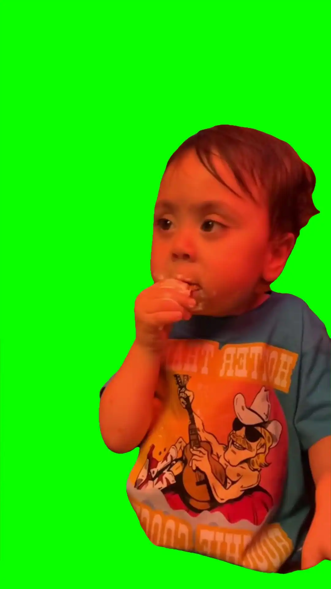Maverick eating green screen
