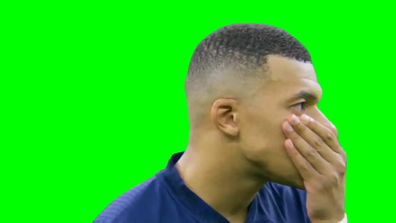 Mbappe Sad Face Reaction Green Screen