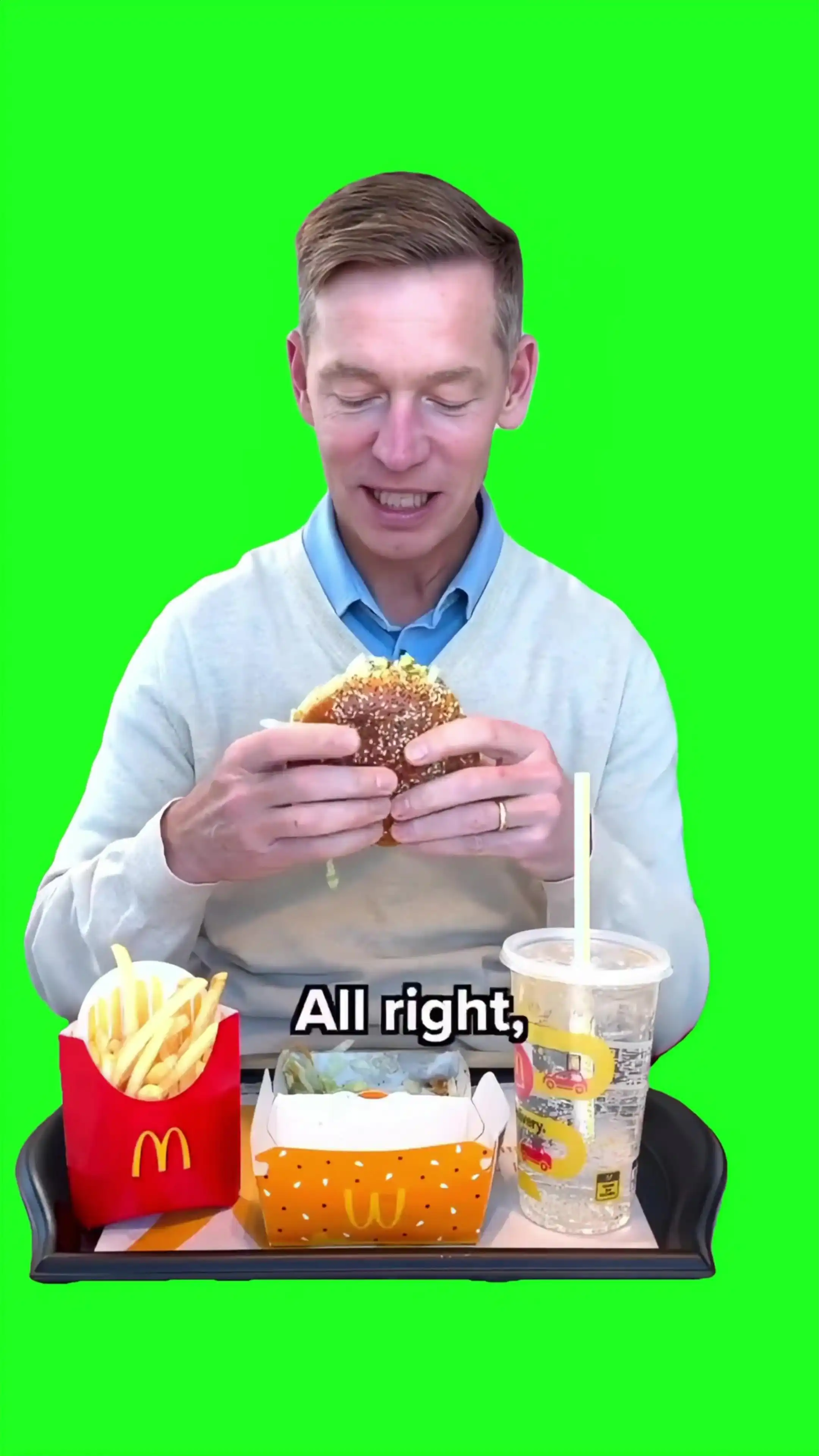McDonald CEO Arch Bite Green Screen Meme