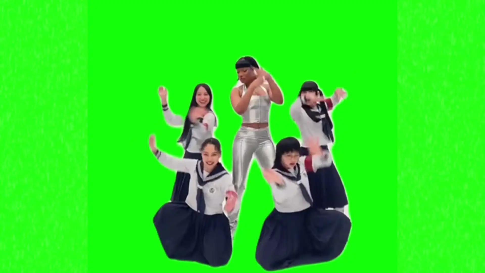 Megan Stallion Japan crew meme green screen