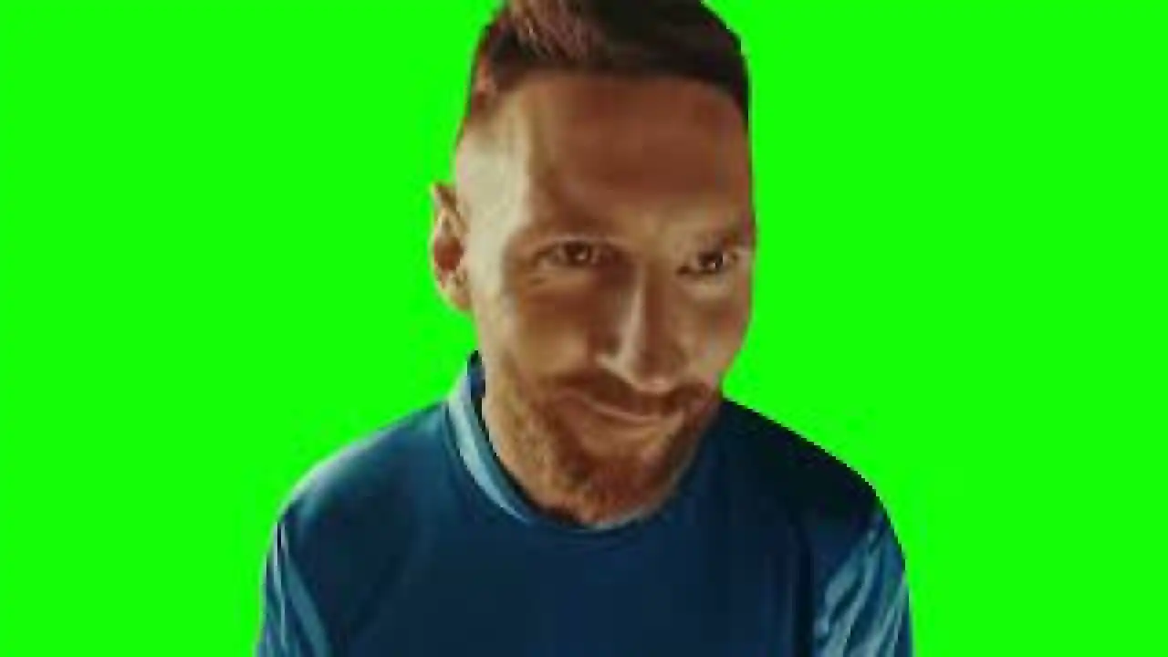 Messi Smirks then Runs meme green screen