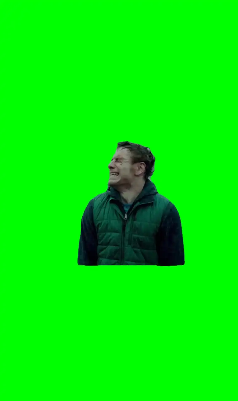 Michael Fassebender Crying green screen
