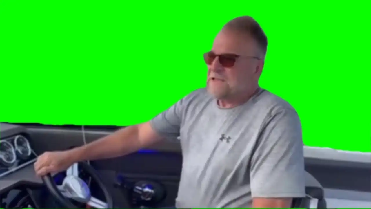 Michael got his boat green screen