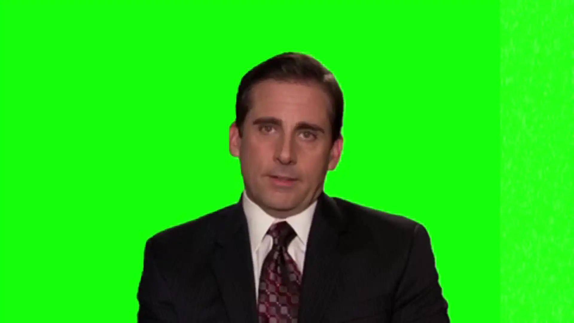 Michael Scott I am dead inside meme green screen