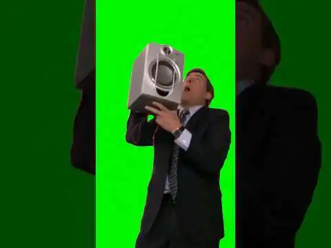 Michael Scott With Speaker Everybody Dance Now Green Screen