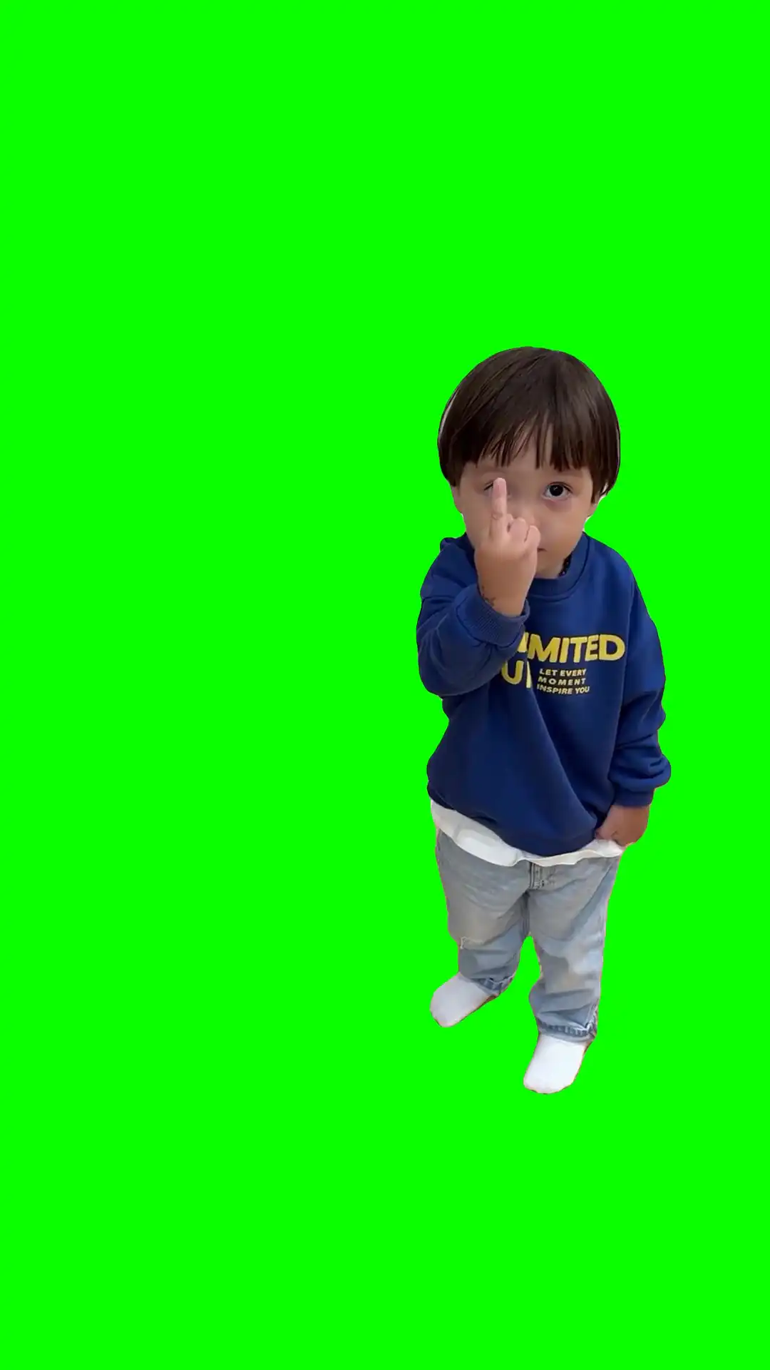 Middle finger meme green screen