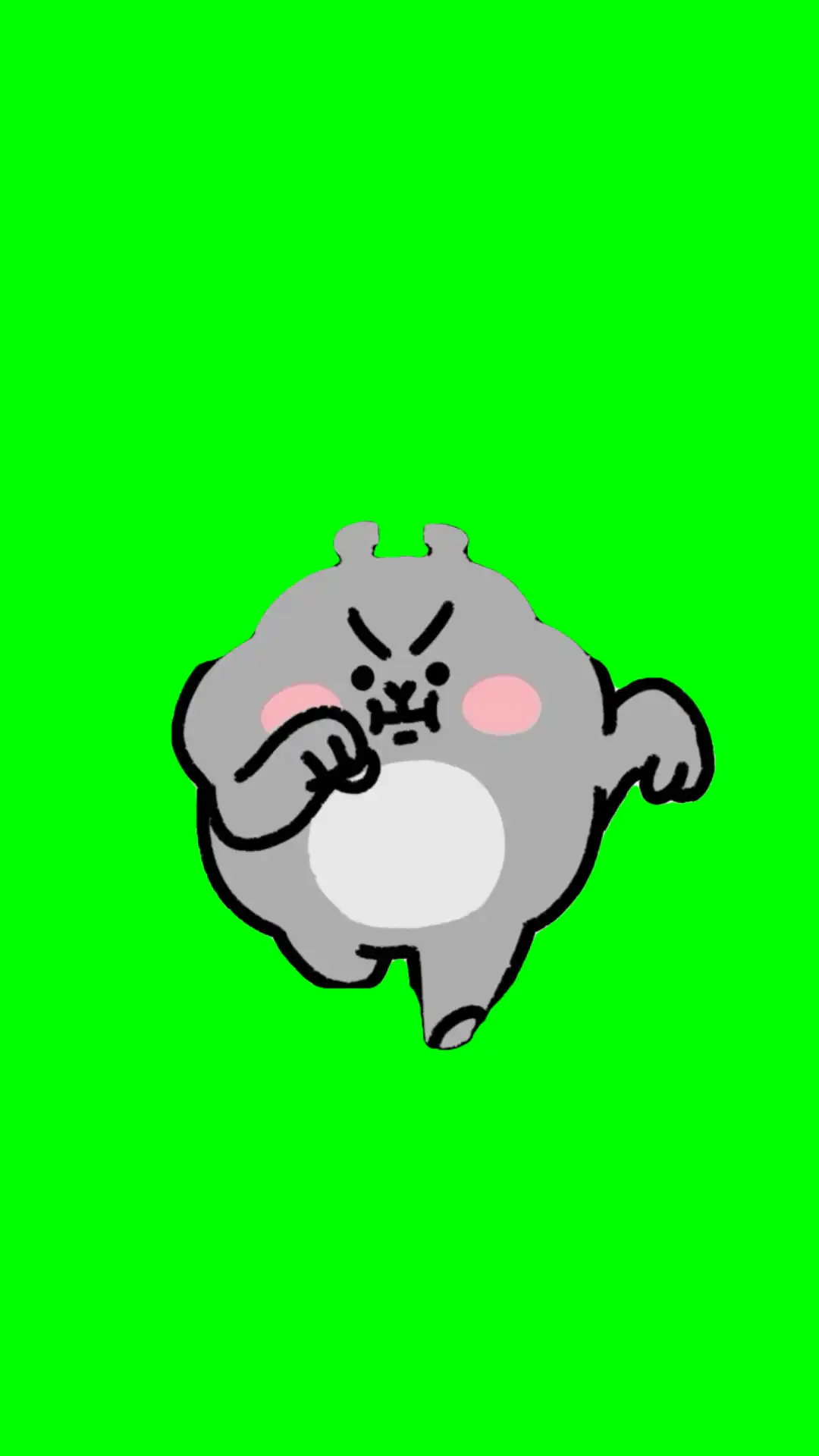 Middle finger run up Meme Green Screen