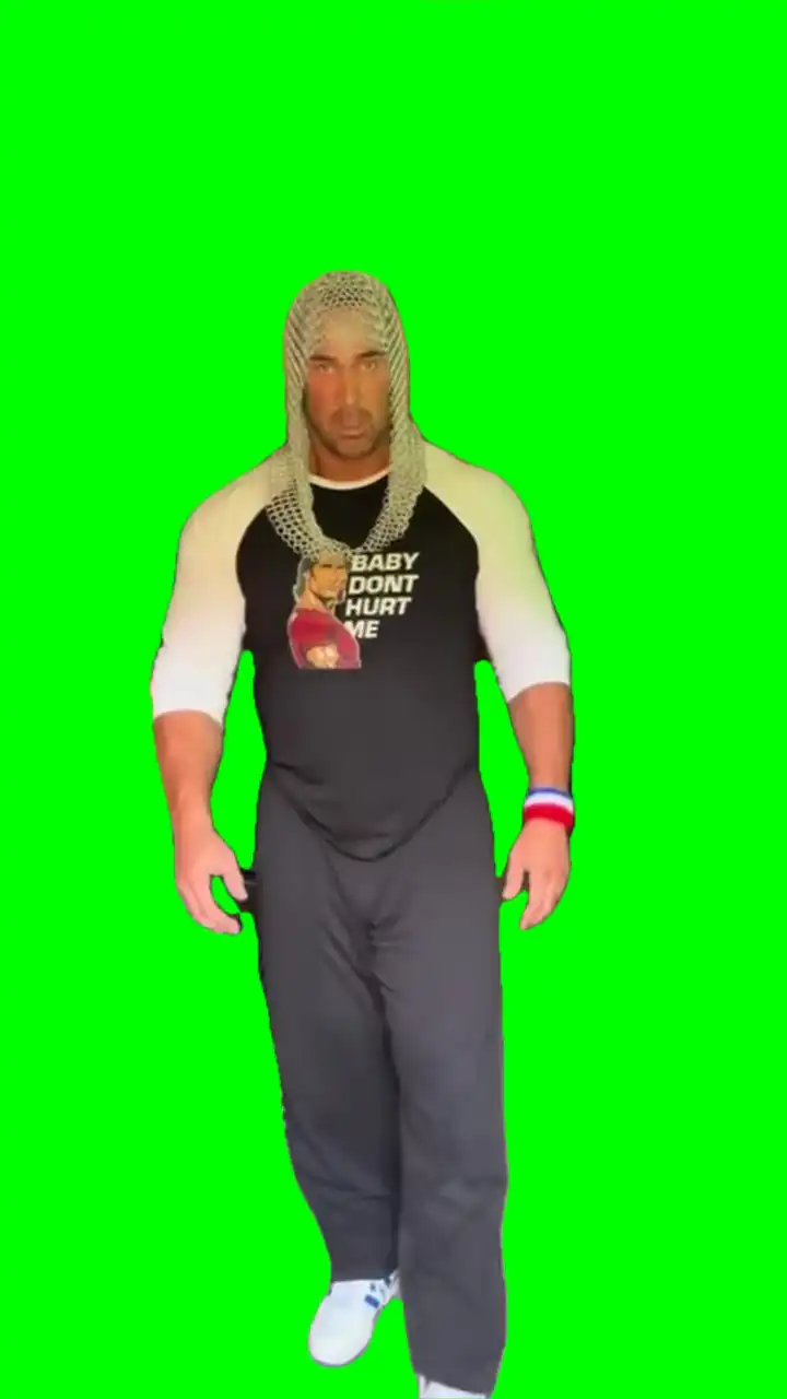 Mike flexing meme green screen