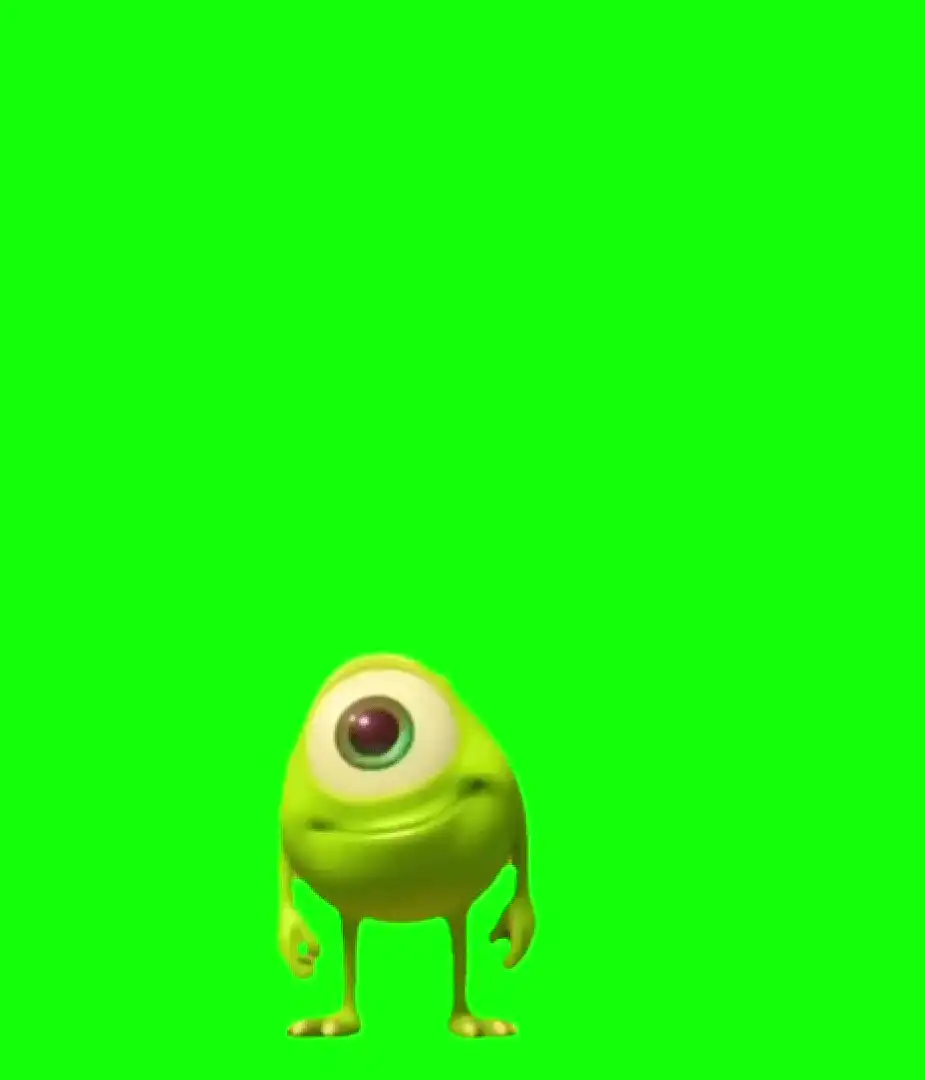 Mike Wazowski Happy Meme Green screen