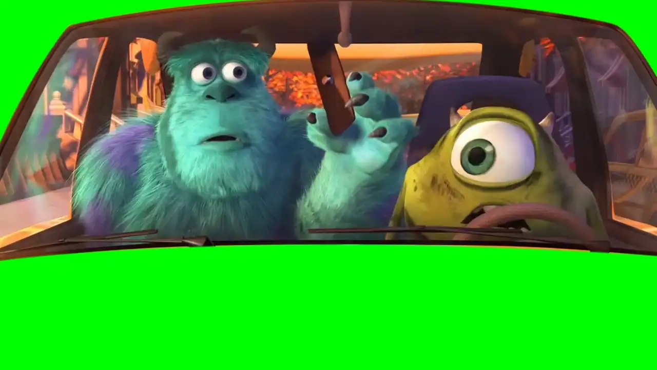 Monsters Inc Get Out of the Car meme Green Screen