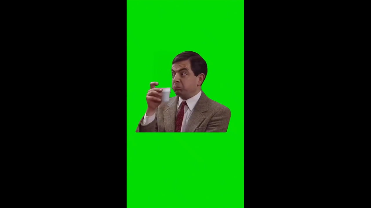 Mr. Bean Drinking Bitter Coffee Green Screen Meme Template Video