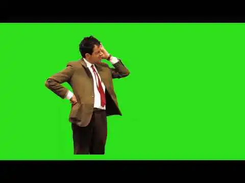 Mr Bean Waiting Meme green screen
