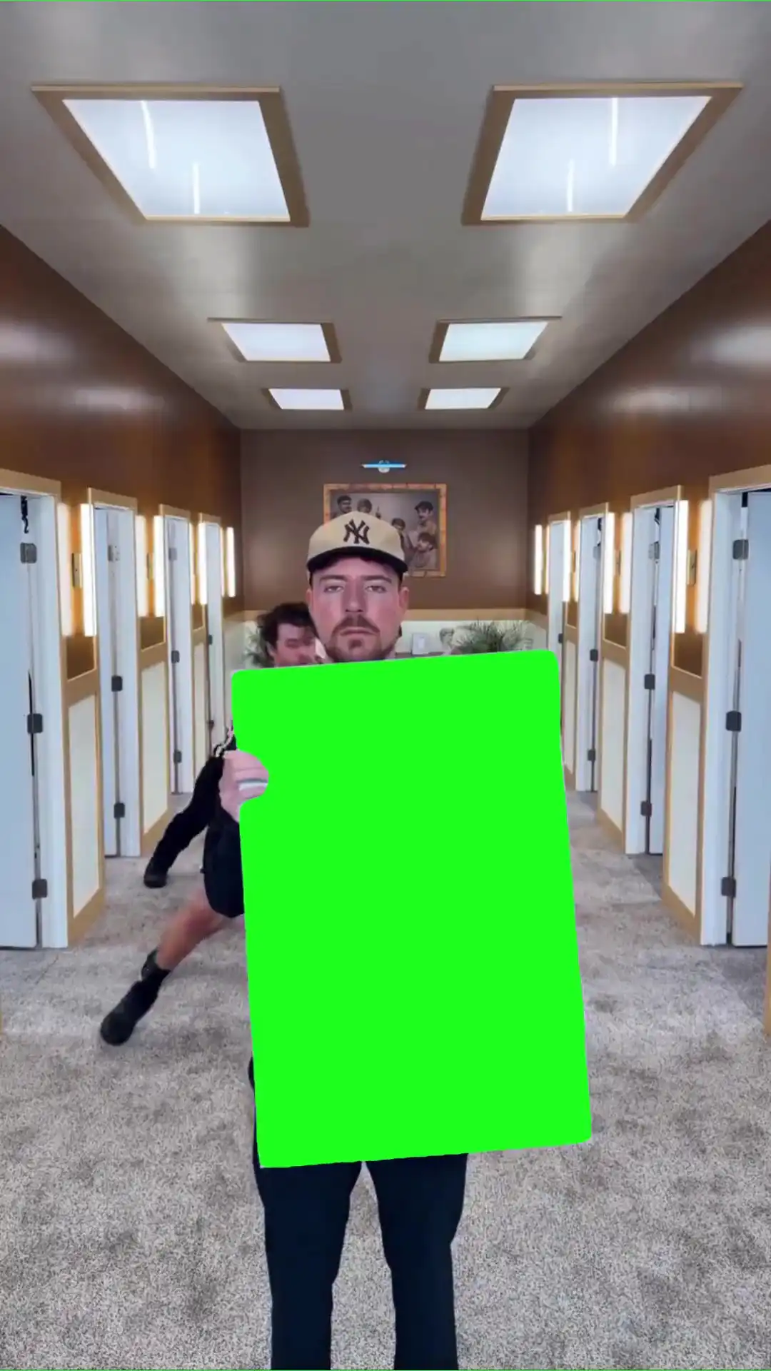 Mr beast holding a sign Green Screen Meme