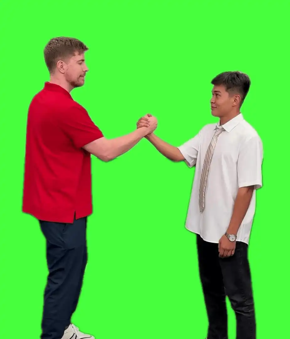 Mr beast meets sigma meme green screen