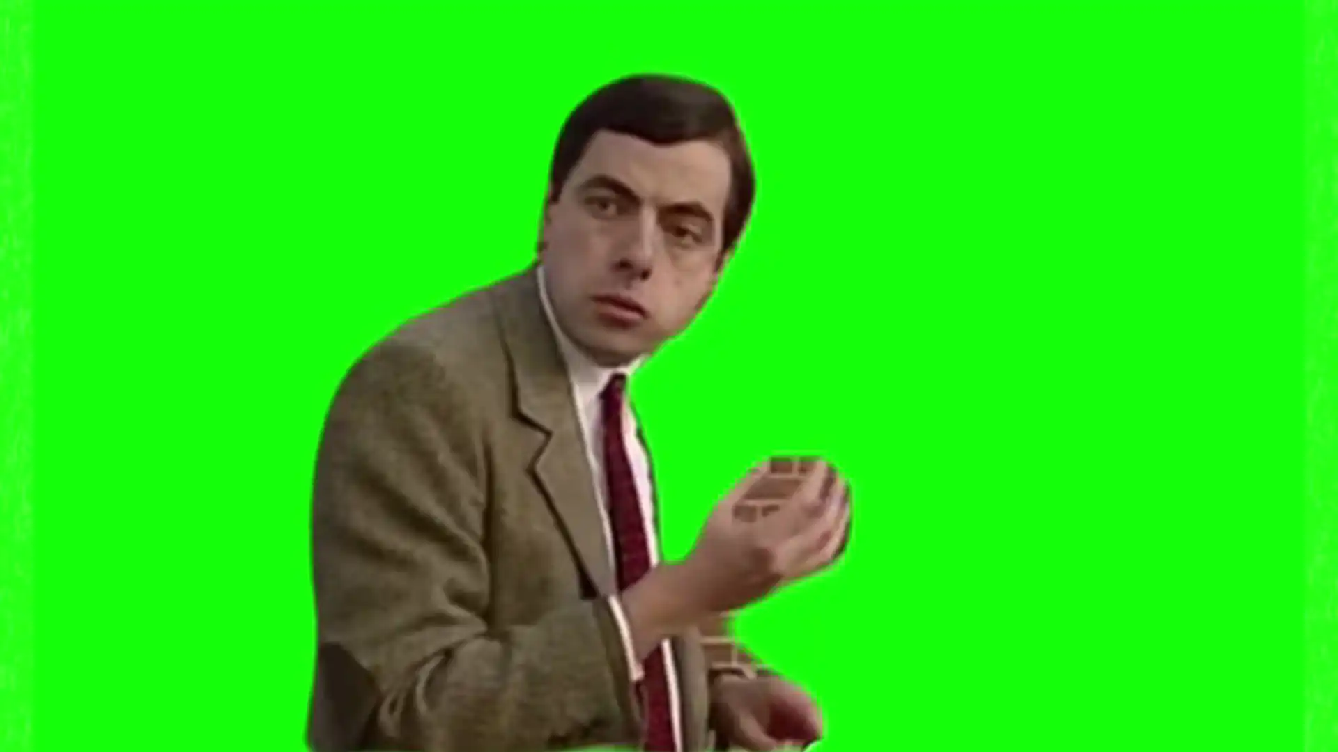 Mr.bean happy meme green screen