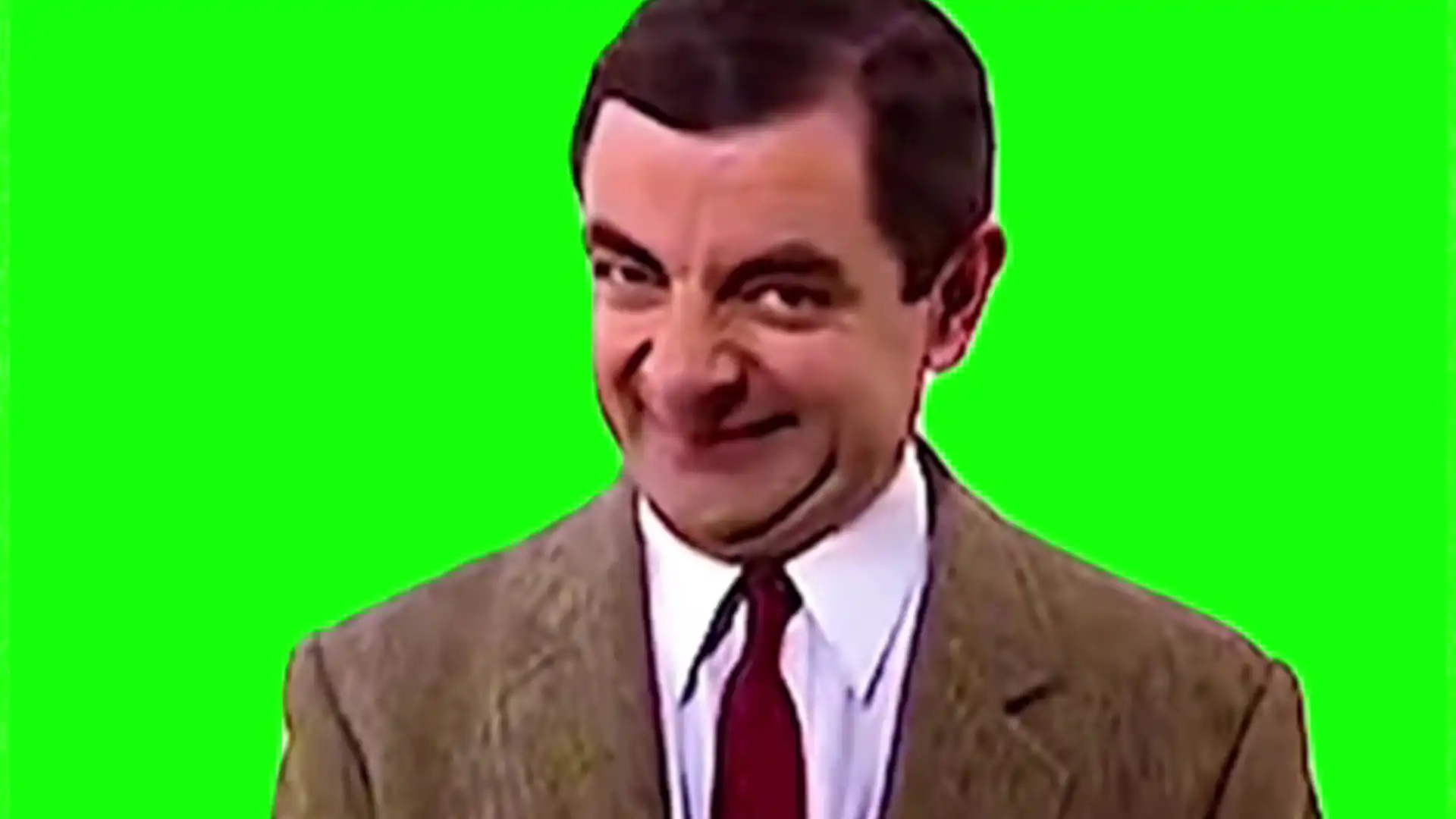Mr.bean smiling meme green screen