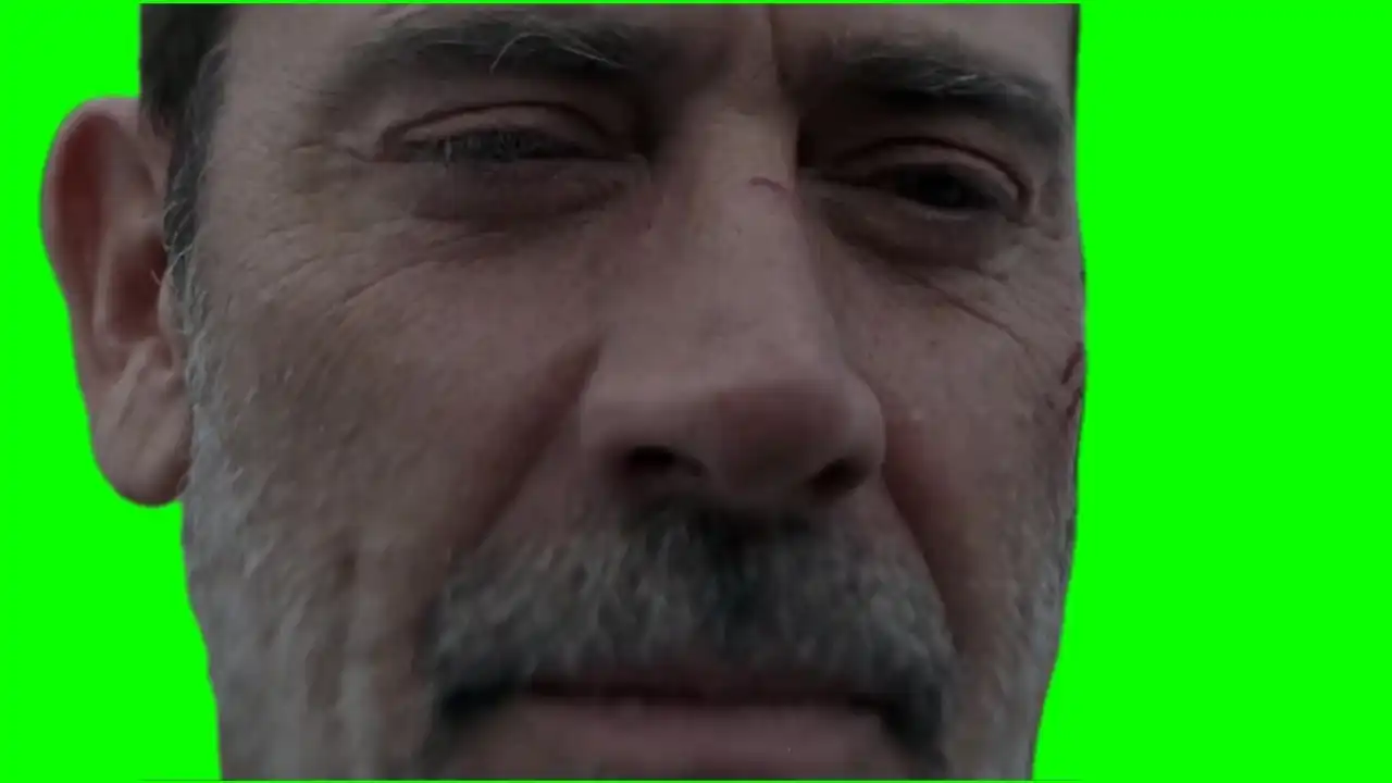 Negan Smiling green screen