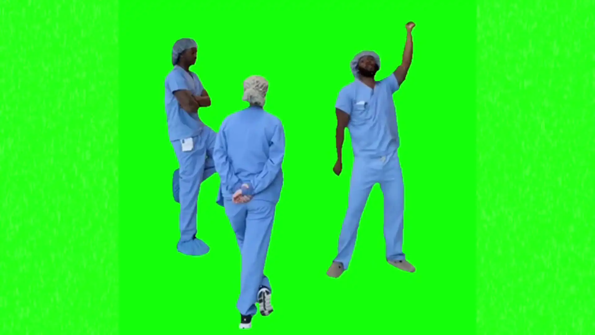 Nurses dancing to Hide away Dance meme green screen
