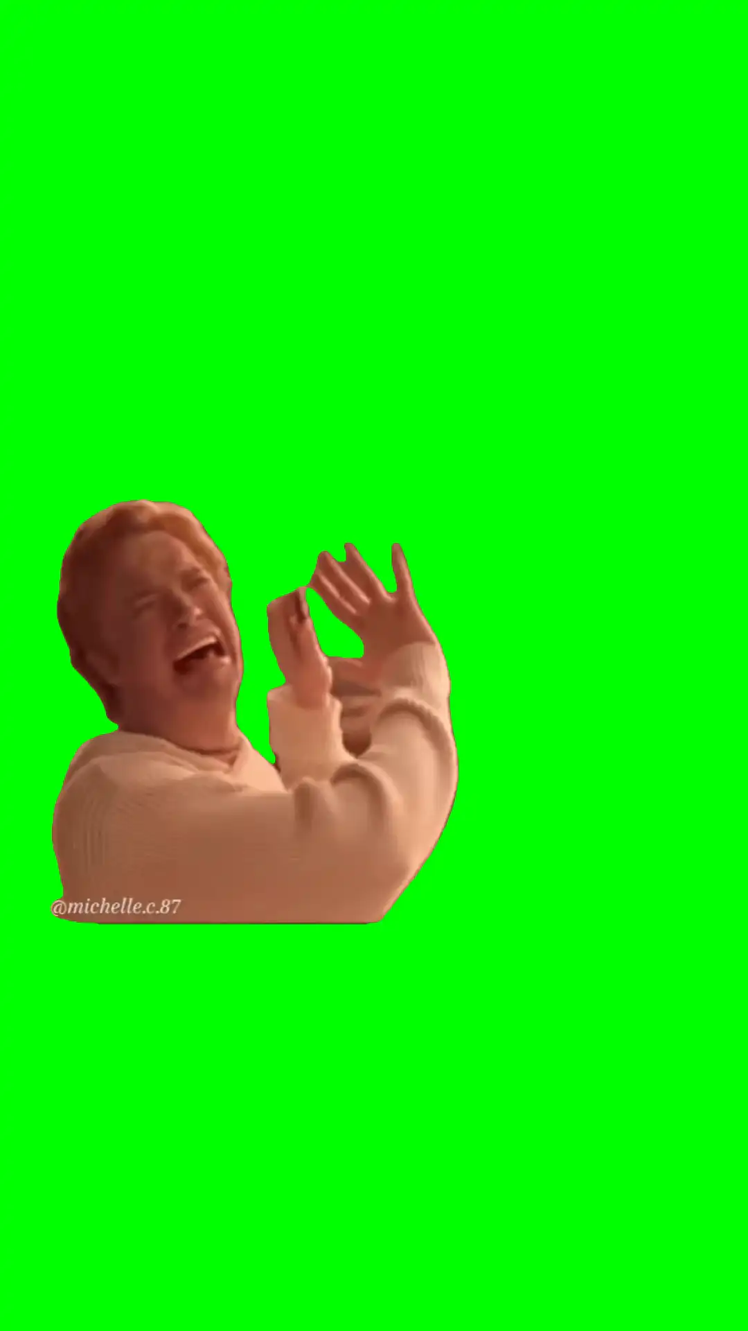 Obnozious laugh meme green screen