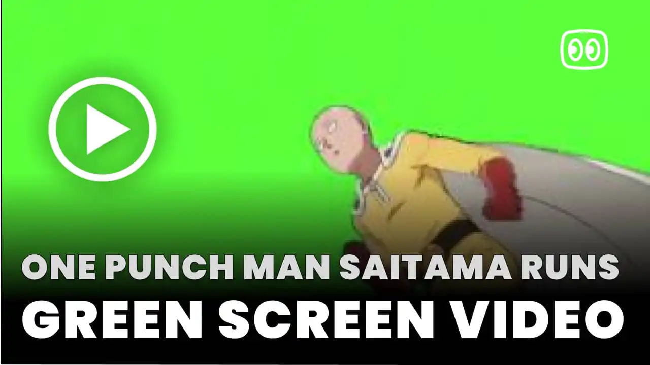 One Punch Man Saitama Runs Green Screen