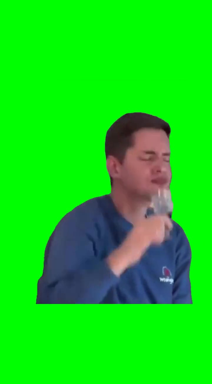 One shot one sniff one bite meme Green Screen
