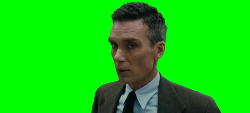 Oppenheimer Staring Green Screen Meme Template
