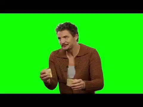 Pedro Pascal eating an empanada green screen