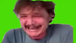 Pedro Pascal Laughing Then Crying Green Screen