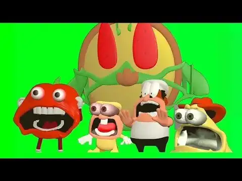 pizza tower humor screaming green screen
