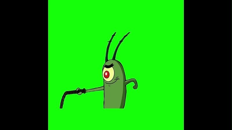 Plankton Saying  NO RESTING! MOVE FASTER! Green Screen Memes
