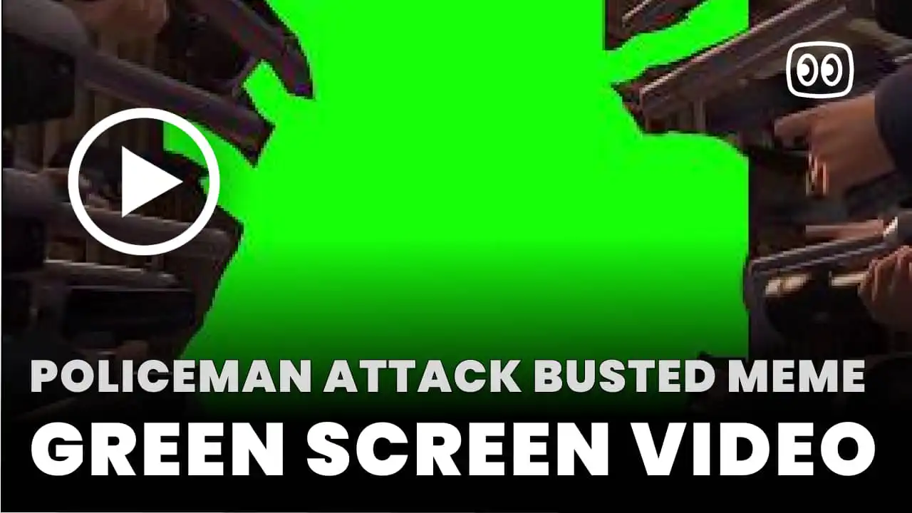Policeman Attack Busted Meme Green Screen