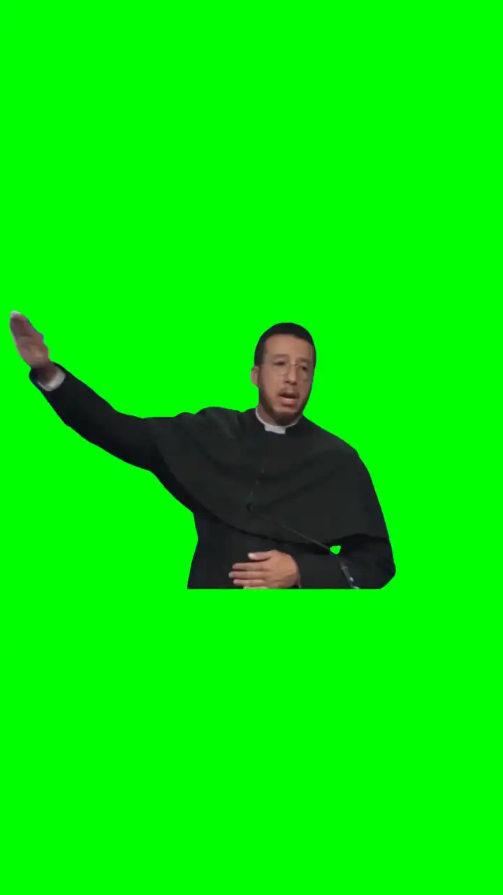 Priest gives a salute green screen