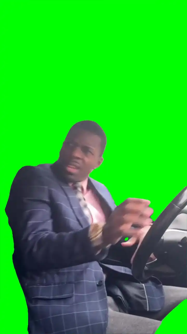 Punching in the car green screen