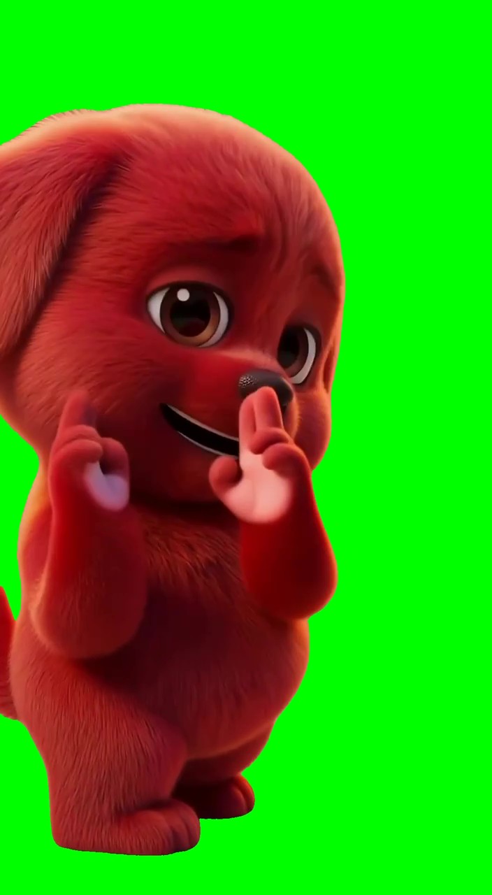Red dog showing middle fingefingerr Green Screen Meme