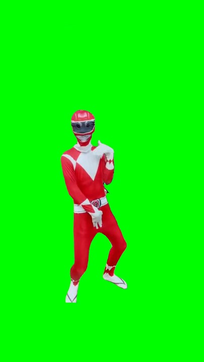 Red Power Ranger Dancing green screen