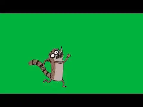 Regular Show-Rigby Dancing Green Screen
