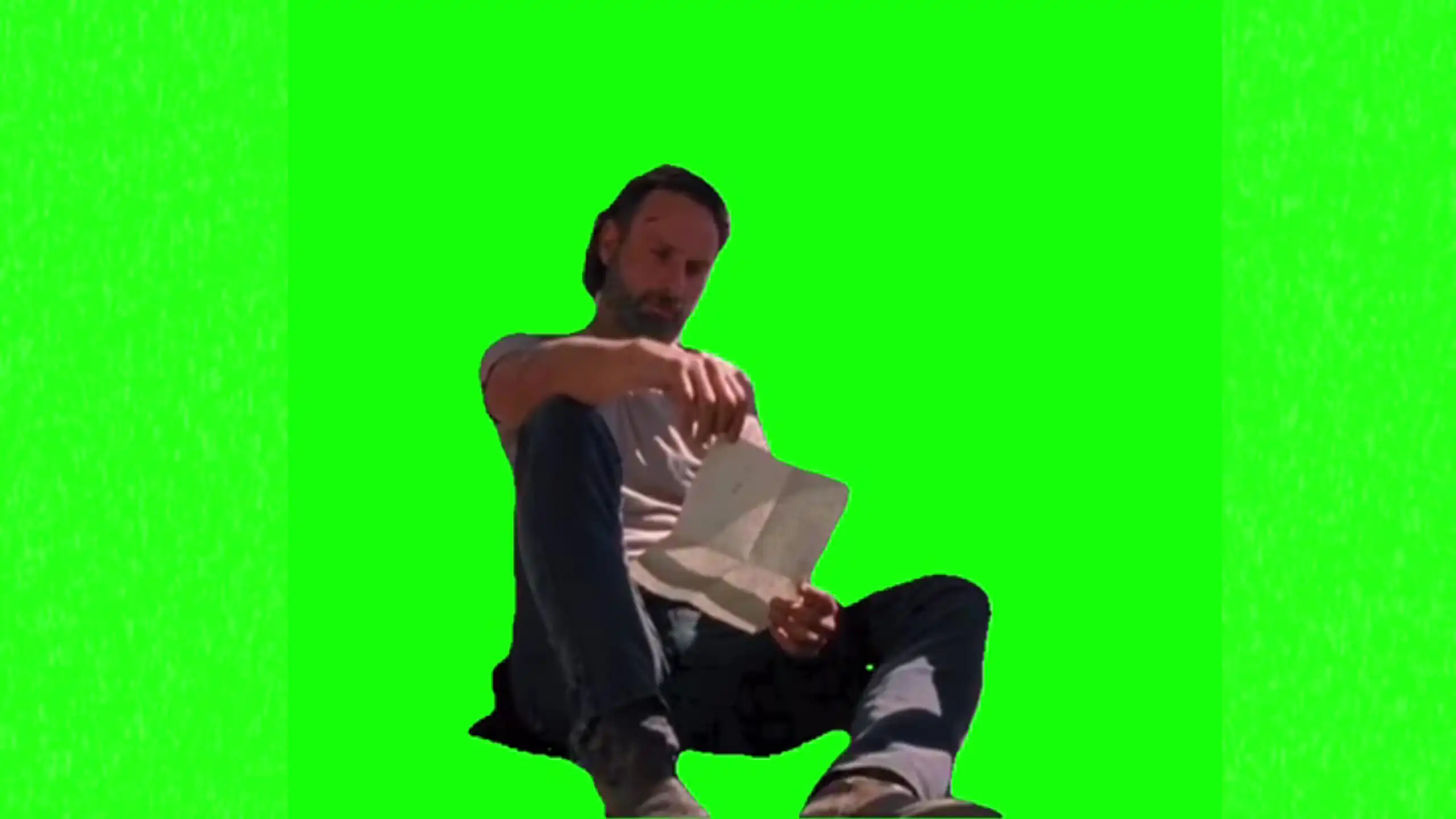 Rick reading a letter meme green screen