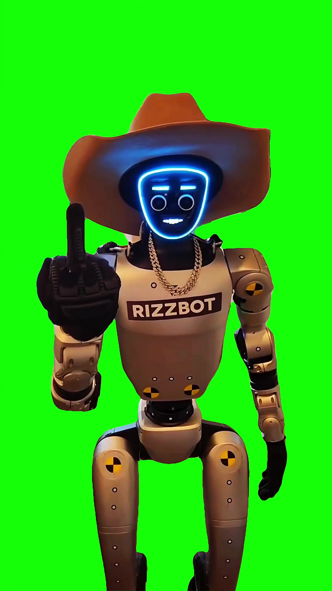Rizzbot finger meme Green Screen