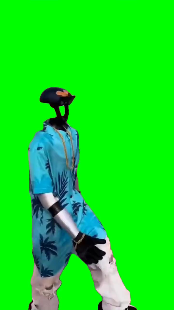 Robot running away Green Screen