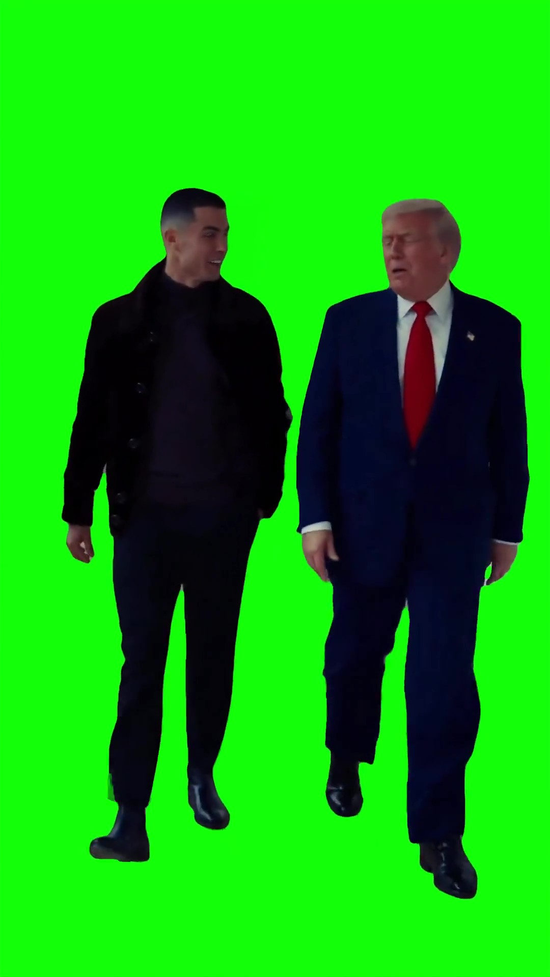 Ronaldo and trump walking Green Screen Meme