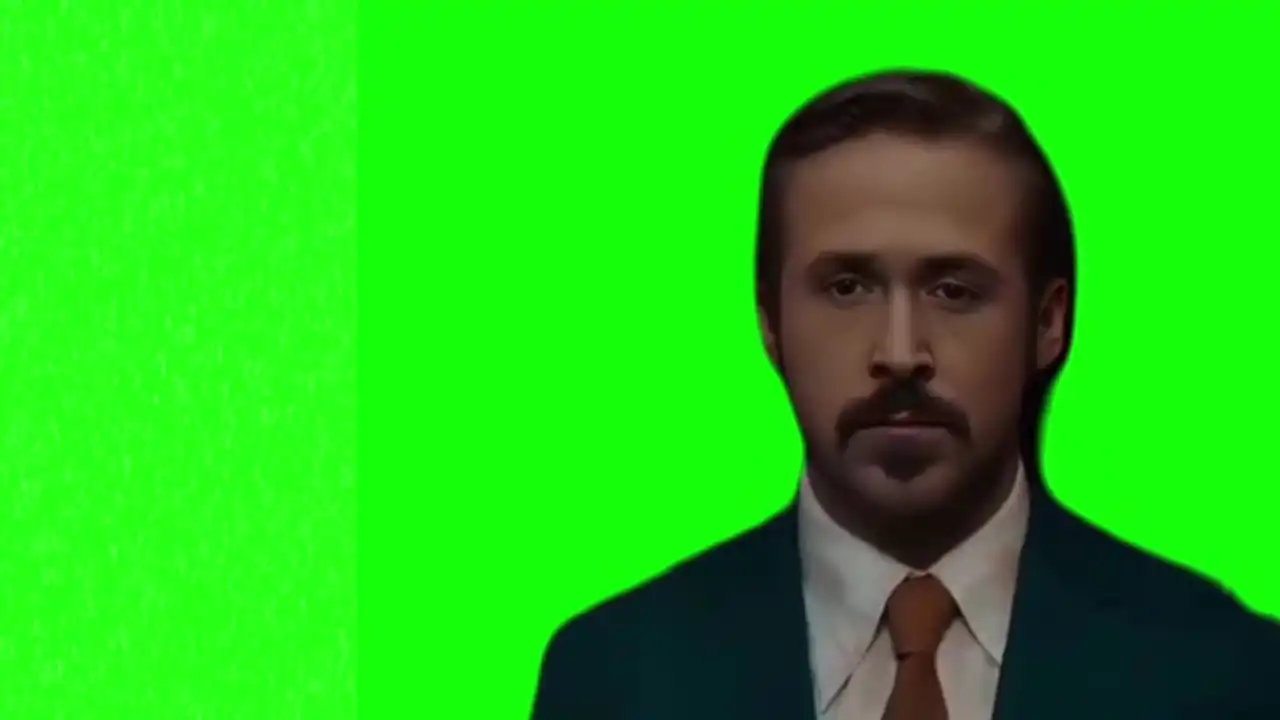 Ryan Gosling twitching eye meme Green Screen