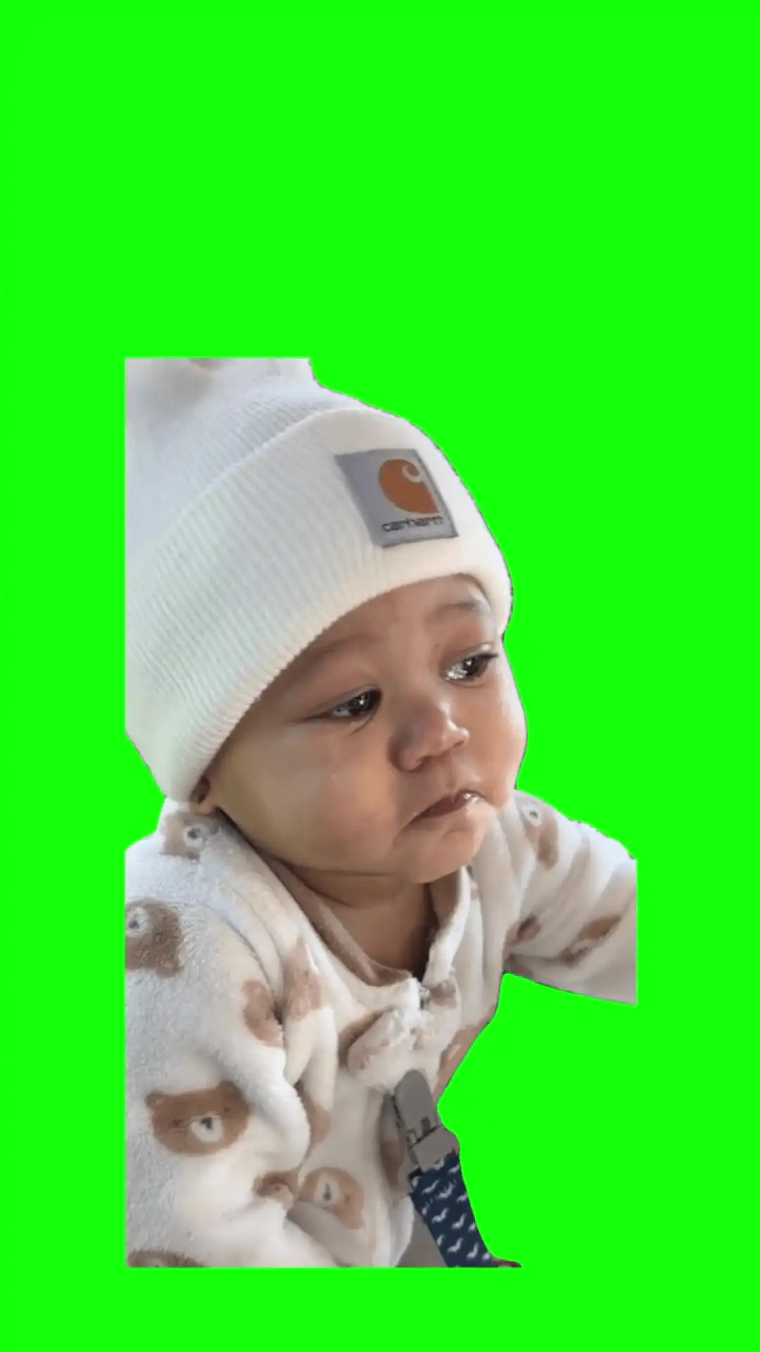 Sad baby crying meme green screen